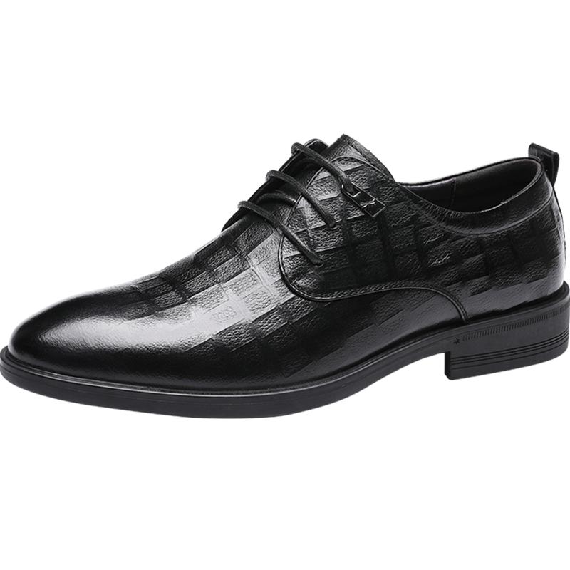 红蜻蜓内增高皮鞋男真皮商务正装鞋男士增高休闲软底软皮品牌男鞋