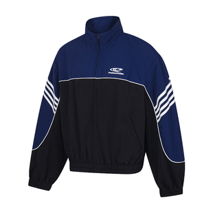 Protocol Index美式复古撞色条纹反光冲锋衣外套男女立领运动夹克