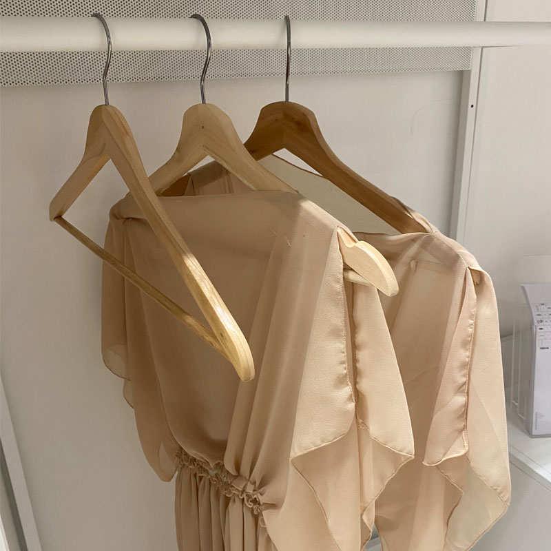 宜布梅朗实木衣架家用衣柜阳台衣挂衣撑无痕晒挂衣架撑子晾衣服架