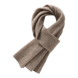 2025新款冬季100%纯羊绒围巾灰色男女保暖短款羊毛围脖高级感