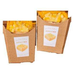玉米芝士三明治包装盒巧克力牛奶棒面包打包盒子烘焙牛皮纸盒子袋