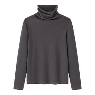 口碑「断货王」100%羊毛无缝一体堆堆领高领宽松显瘦打底衫内搭女