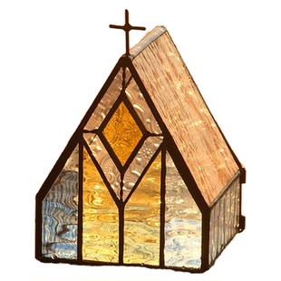 仰望 FL寻光集原创 手工玻璃教堂建筑  欧式储物装饰氛围礼品摆件