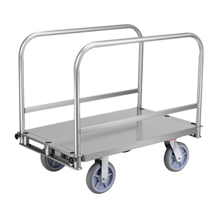 重型双护栏拉货车布匹手拉车板材手推车插杆车带围栏平板车搬运车