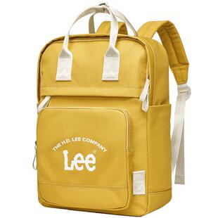 Lee双肩包女百搭大学生书包电脑包简约出行初中高中轻便旅行背包