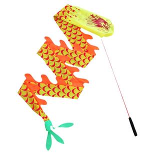 儿童健身龙彩带舞龙健身金鳞龙学校中老年耍甩龙广场七彩甩空竹龙