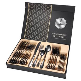 西餐24件套不锈钢西餐刀叉勺礼品套装餐具甜点甜品牛排欧式餐具