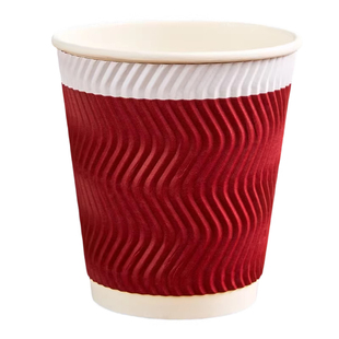纸杯一次性瓦楞杯子家用加厚食品级水杯隔热防烫加大咖啡杯热饮杯
