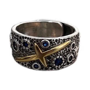 Vintage 古着复古戒指男士小众设计感个性嘻哈食指戒潮男开口指环