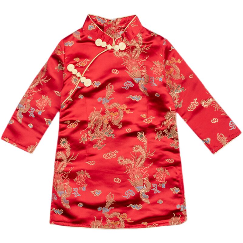 儿童旗袍唐装女童婴儿拜年服中国风新年装秋冬季周岁国潮宝宝衣服