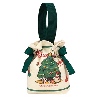 新年圣诞节礼物帆布礼品袋平安夜苹果糖果幼儿园儿童创意手提袋