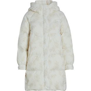 qs秸熙冬季新款气质挡风立领优雅中长羽绒服紫荆压花保暖鸭绒外套