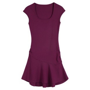 NEVA HU 方领针织短袖连衣裙女夏季修身收腰显瘦气质辣妹a字短裙