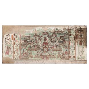 敦煌壁画榆林窟观无量寿佛经变图 025窟主室南壁微喷复制装饰临摹