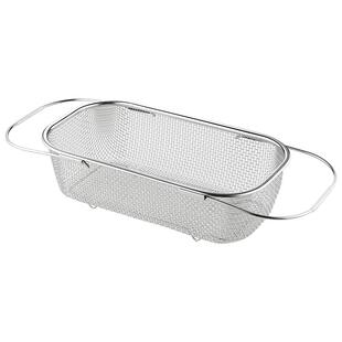 onlycook 304不锈钢水槽伸缩沥水篮沥水架厨房水果洗菜盆餐具收纳