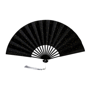 高档精美扇子铁艺手工扇骨绢布宣纸扇面古风汉服女大扇面中国风古典收藏用折叠便携夏天用文玩工艺扇子纪念品