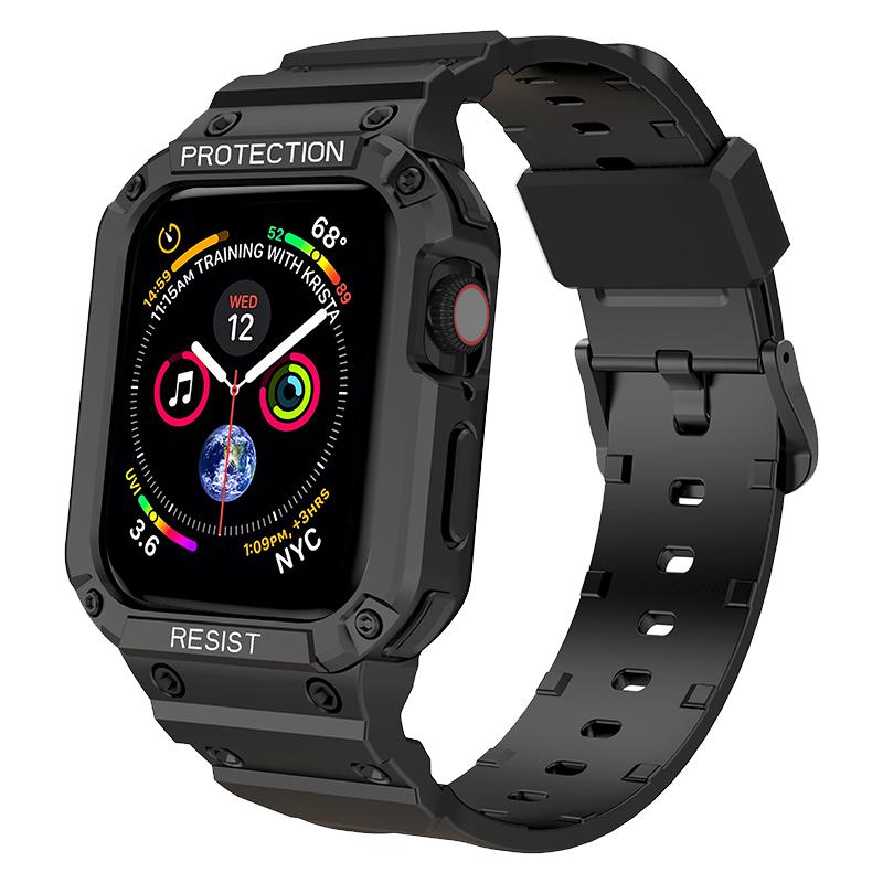 适用苹果apple watch7手表iwatch7/6/5/se/2/3/4代透明全包一体表带s7/s6保护壳运动风硅胶男女s5/s4智能配件多图0