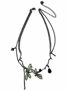 宣宁蜻蜓设计感枪黑小众项链