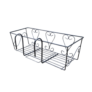 长方形加粗铁艺花架阳台栏杆碳钢壁挂花盆挂架简约防腐防锈承重强