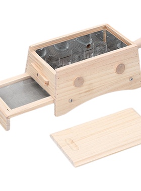 双层艾灸盒实木制随身灸家用器具
