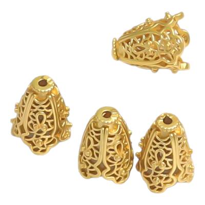 流苏帽花托沙金通孔diy饰品