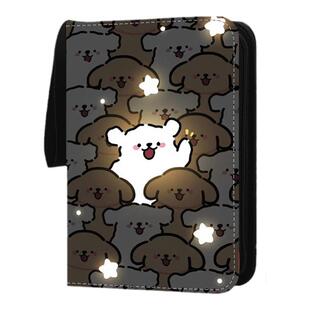 线条小狗卡册四九宫格高颜值大容量收纳册活页皮质透明活页收藏册