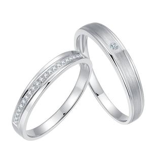 莱绅通灵珠宝 邂逅 求结婚对戒 18k金钻石戒指钻戒男女戒