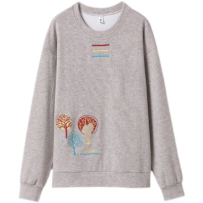 不起球不褪色妈妈纯棉长袖上衣女