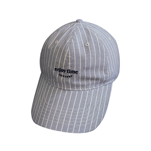 2026韩系新款条纹刺绣字母棒球帽男女同款春夏时尚百搭宽檐鸭舌帽