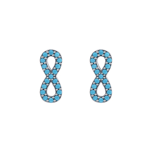 MODIAN 925纯银耳钉轻奢合成绿松石女小众设计感耳环高级感耳饰