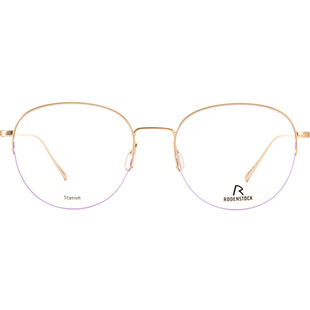 罗敦司得RODENSTOCK眼镜框女时尚百搭全钛超轻圆形半框镜架R7131