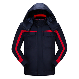 冬季防寒工作服棉衣夹克棉袄物业工程维修安装工人劳保服棉服印字
