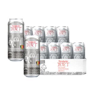 瓦伦丁比利时白啤500ml*24听装罐装比利时原装进口精酿啤酒官方