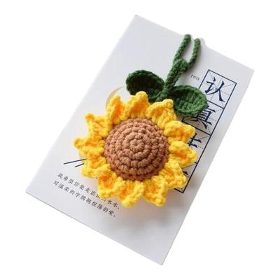 毛线编织成品向日葵书包挂件