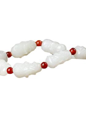 涵怡和田玉羊脂玉十八罗汉手链