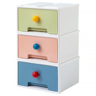 多巴胺桌面收纳盒抽屉式办公室工位桌上小储物整理书桌文具置物架