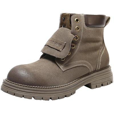 百丽厚底增高马丁靴男靴新款冬季加绒户外休闲工装靴A2250DD5