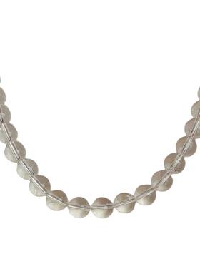 小众圆珠项链白水晶女