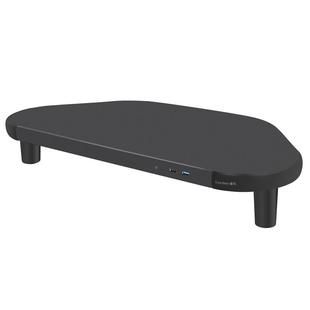 鹿为 转角电脑增高架 显示器三角位专用 办公室工位桌面台式电脑屏幕笔记本收纳支架usb多功能显示屏金属托架