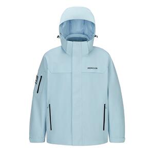 骆驼企鹅户外三合一冲锋衣女外套小个子春夏三防登山服男远山蓝