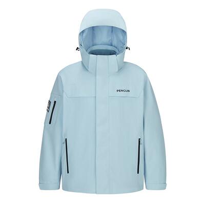 骆驼企鹅户外三合一冲锋衣女外套小个子春夏三防登山服男远山蓝