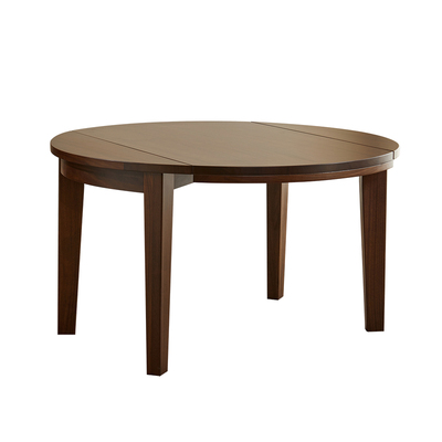 实木伸缩餐桌黑胡桃木可变圆桌