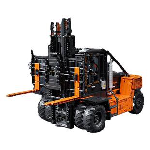 宇星模王旗舰店堆高机霍尔电机拼装积木工程车高难度玩具