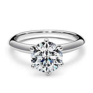 闭口经典T家六爪钻戒空托S925银镶嵌戒指空托50分1克拉2克拉流行