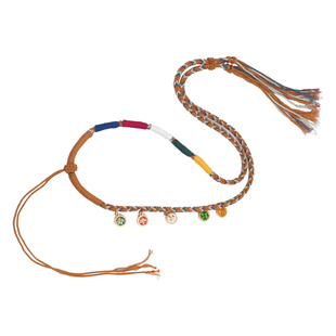 庙街文玩五路财神藏式手搓绳项链绳唐卡佛牌挂绳