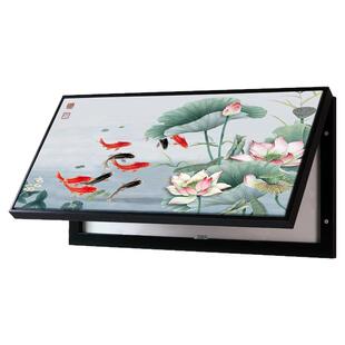 电表箱装饰画新中式九鱼图荷花挂画长方形强电箱遮挡电闸盒电控箱