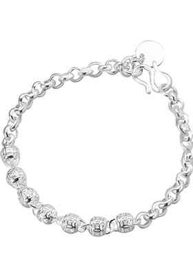 宝茉招财女士S990纯银手链转运珠