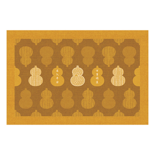 补土金黄色地垫风水入户门垫2026新年马年新款玄关室外进门防滑毯