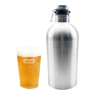 精酿啤酒304不锈钢壶啤酒瓶2L便携式酒壶保温户外空酒瓶装酒容器