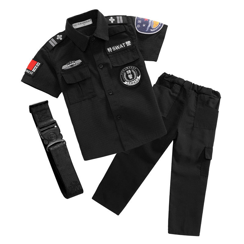 儿童警察服装交警男孩特种兵套装电动玩具枪